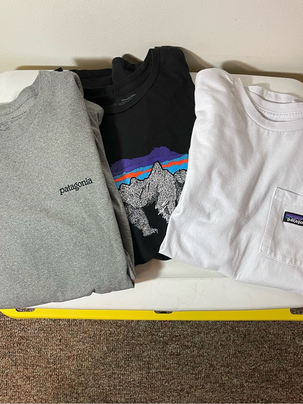 Patagonia Responsibili-Tees Bundle Gray, Black & White Short Sleeve Tee Trio